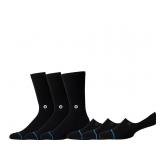 Stance Icon Mixed 6-Pack Crew Cut Socks Shoes Blac