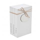 Harvest MDF Book Stack Tabletop D cor, White
