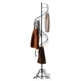 MyGift Black Metal Freestanding Scarf Holder Stand