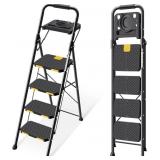 KINGRACK 4 Step Ladder with Tool Platform, Folding