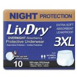 LivDry 3XL Overnight Adult Diapers for Women and M