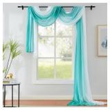 1 Piece Ombre Chiffon Sheer Window Scarf Valance C