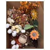 Large box of fall artificial foilage, fall decor a