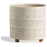 Ceramic Plant Pot with Foots: 10 Inch Planter with
