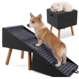 17.13" H Dog Stairs for Small Dogs, 2-in-1 Pet Ste