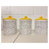 Lot of three ceramic canisters