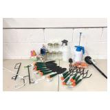 Solar light, gardening tools, flag stands and more