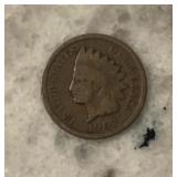 1907 Indian Head Penny Cent Coin