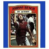 Vintage Johnny Bench 1972 Topps Set-Break In Actio