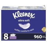 Kleenex Ultra Soft Facial Tissues, 8 Flat Boxes, 1