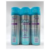3pk Of Rave 5x Freeze Ultimate Hairspray 11oz Unsc