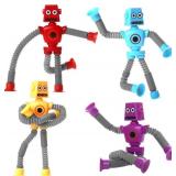 Robot Pop Tube Suction Cup Toys 4PCS, Easter Baske