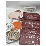 Large Lot of Fall Decor, Includes Metal Hanging Si