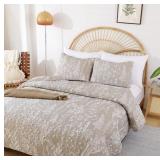 JANZAA Quilts Queen Size Oatmeal Bed Spread with W