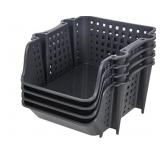 Skywin Plastic Stackable Storage Bins for Pantry D