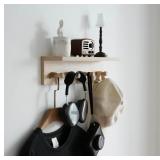 Entrance Coat Rack  Coat Hooks, Wall-Mounted Woode