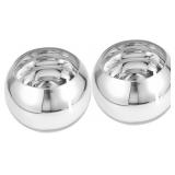 2pcs Round Glass Planter Pots Set Unique Silver Bu
