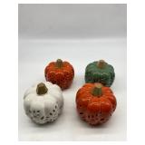 Lot Of 4 Pumpkin Porclin Decor