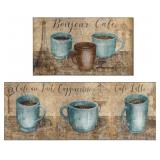 Coffee Kitchen Mats for Floor Set of 2,Mats for Ki