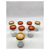 Lot Of 8 Embossed Pint Jars