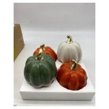 Lot Of 4 Ceramic Pumpkin Decor