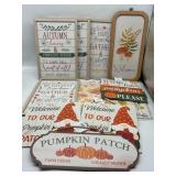 Large Lot of Fall Hanging Wall Decor & Window Clin