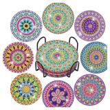 Billbotk Diamond Painting Coasters Kit, 8 Pieces M