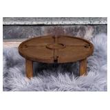 Foldable Beech Wood Wine & Snack Table   Portable