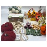 Large Lot of Fall Theme Tabletop Decor