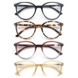 MODFANS Women Reading Glasses 4Pack Large Round Fr