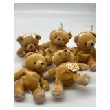Lot of 5 Teddy Bear Plushies for Kids