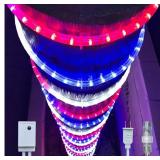 Russell Decor 100ft Red White Blue LED Rope Lights