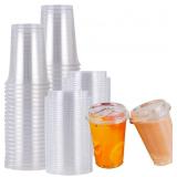 16oz. Plastic Cups with Strawless Sip-Lids, 50 Set