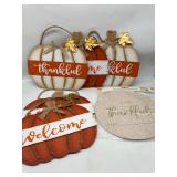 Lot of 5 Fall Decor, 5 PCs Pumpkin Design Hanging