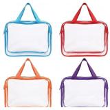 4 Pcs Multicolor Clear Makeup Bag Set 11.8"x8.8"x3