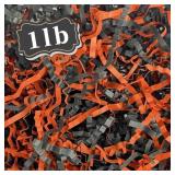ZEBMOON 1 LB Black Orange Crinkle Cut Paper Shred