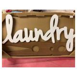 Wood laundry plaque 19"x10"x0.625"