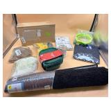 Dog food, floor mat and misc items