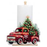 Christmas Paper Towel Holder - Wooden Countertop D