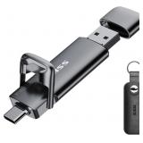 SSK 128GB Dual USB C Flash Drive,2-in-1 Type C+ US