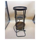 3-tier side table with usb and power outlets