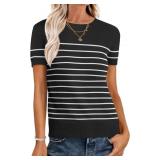 Size Large ANRABESS Womens Short Sleeve Sweaters W