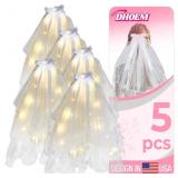 5Pcs Light Up Wedding Bridal Veil, 2 Tiers Bride P