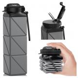 Collapsible Water Bottles 20.6oz Foldable Water Bo