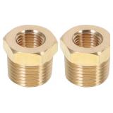 Gatuida 2pcs 1/2" NPT Male x 1/4" NPT Female Brass
