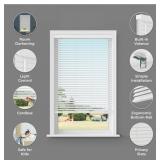 Lumino - 2" Cordless Flat Slat Faux Wood Window Bl