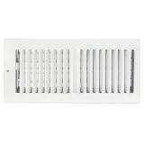 4" x 10" White Sidewall & Ceiling Register 2 Way