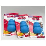 Medium 3pck KONG Puppy Natural Teething Rubber Che