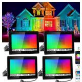 RGB LED Flood Light Outdoor 300W Equivalent, 30W B