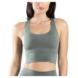 XS Green 90 Degree By Reflex Long Line Sports Bra